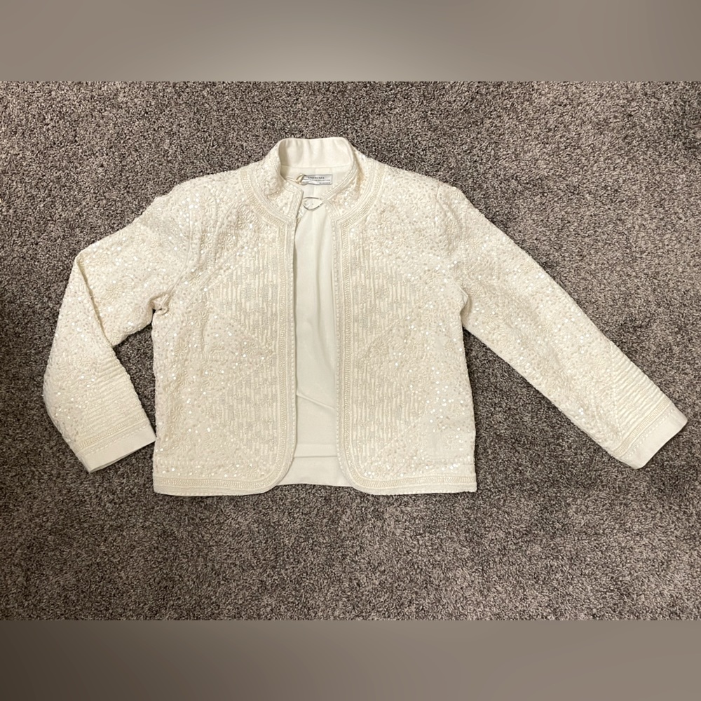 ZARA WOMAN, premium denim collection, bedazzled long sleeve jacket, size M